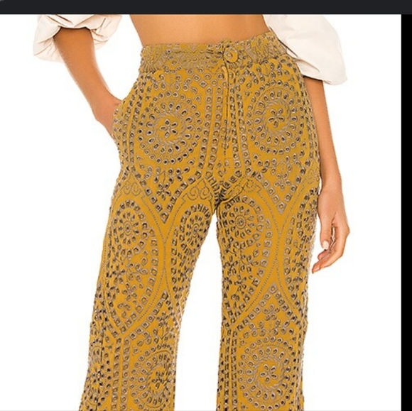 Jen's Pirate Booty Picasso Pants In Citrine Mariachi Eyelet Size Small - Picture 2 of 7